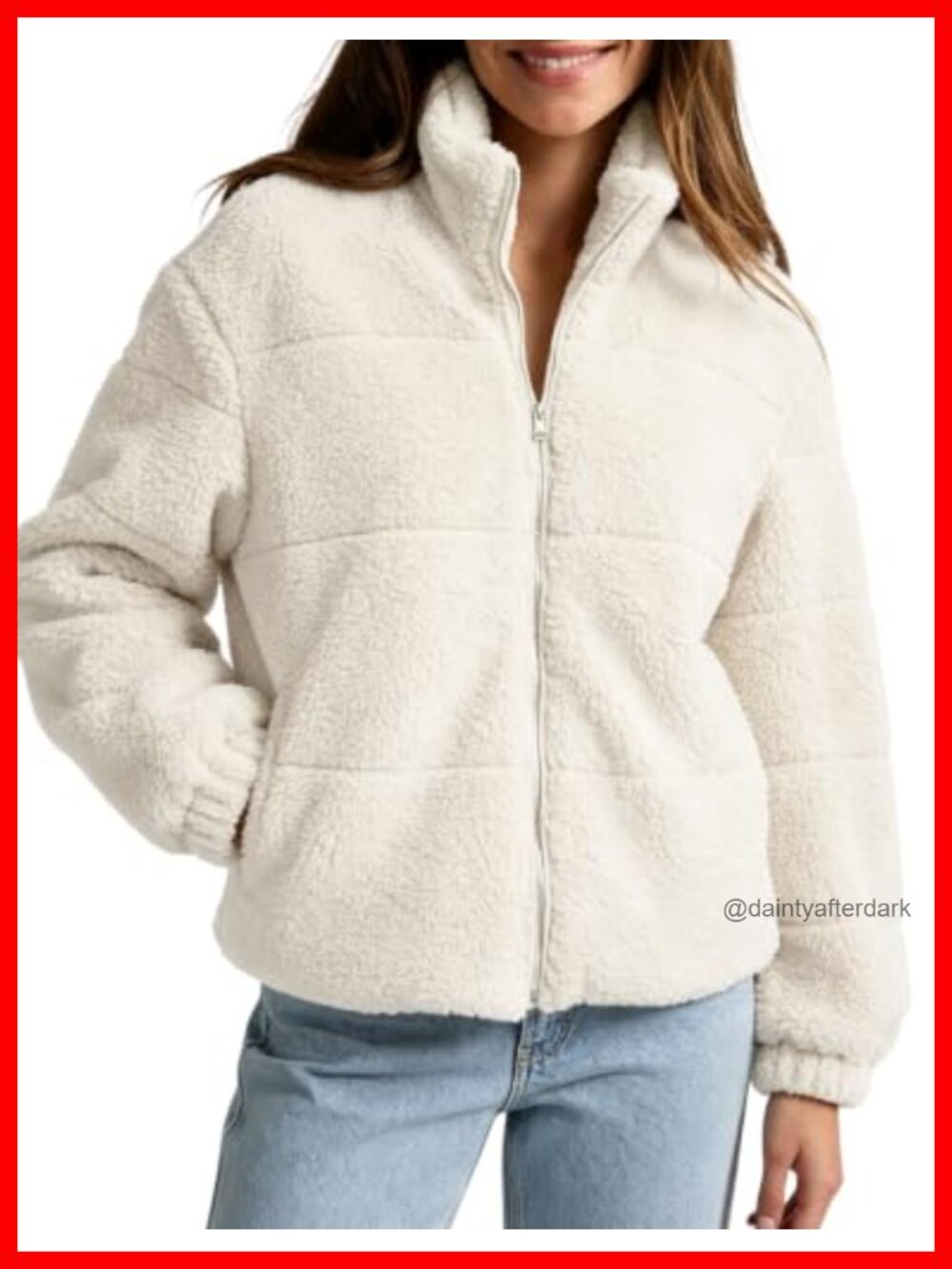 Sherpa Fleece Zip Up Jacket Warm Winter Coat Stand Collar Women's